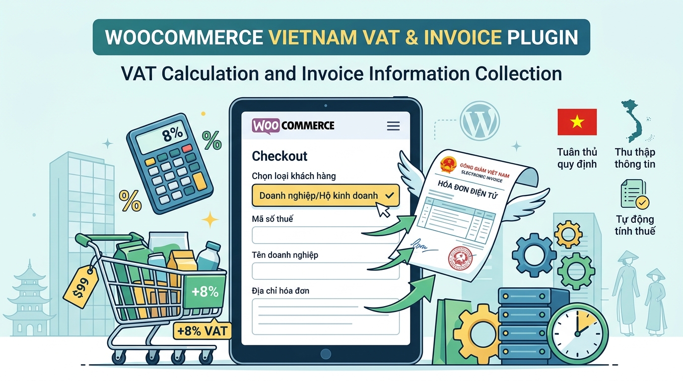 Plugin WooCommerce Vietnam VAT & Invoice – Tính Thuế GTGT và Lấy thông tin Xuất Hóa Đơn